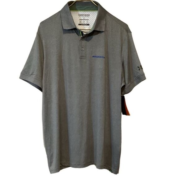 NWT Men’s Hawke & Co. Performance Sportswear Gray Large Polo - Picture 1 of 12